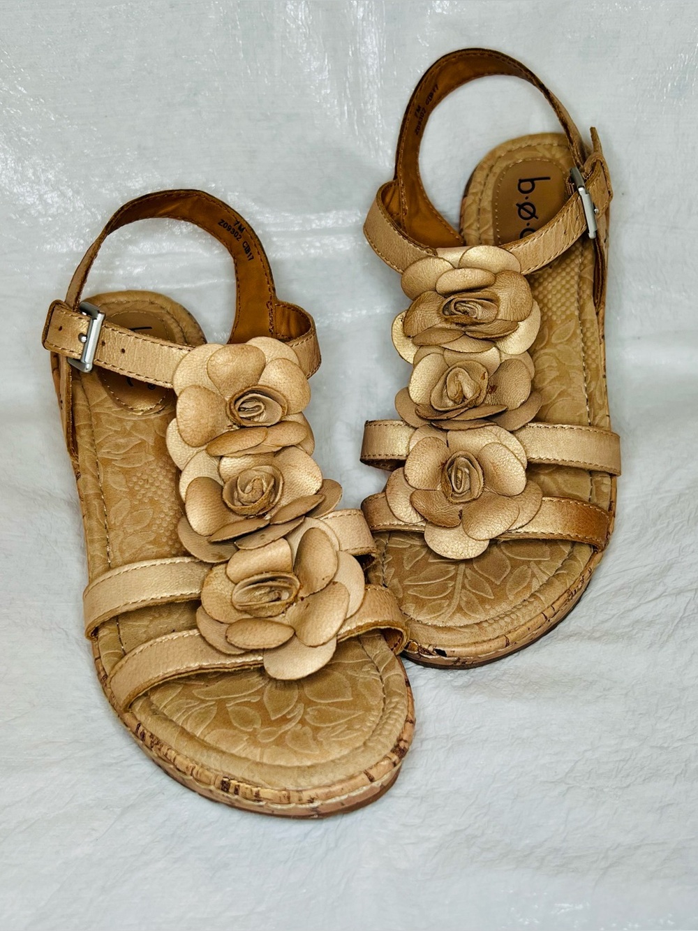 BOC Born Concepts Jills Flower Cork Wedge Platform Sandals US 7M